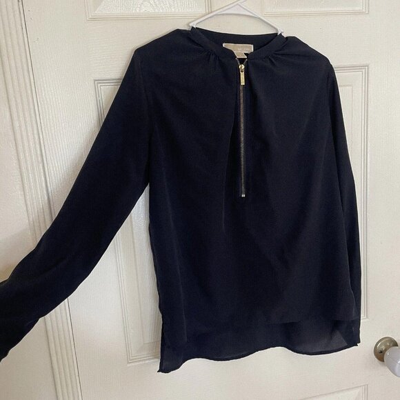 womens michael kors tops Top Blouse Shirt Blue Size 6 - Picture 3 of 11